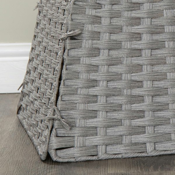 Samuel Alexander 47cm x 46cm Samuel Alexander Foldable Rattan Christmas Tree Skirt in Grey
