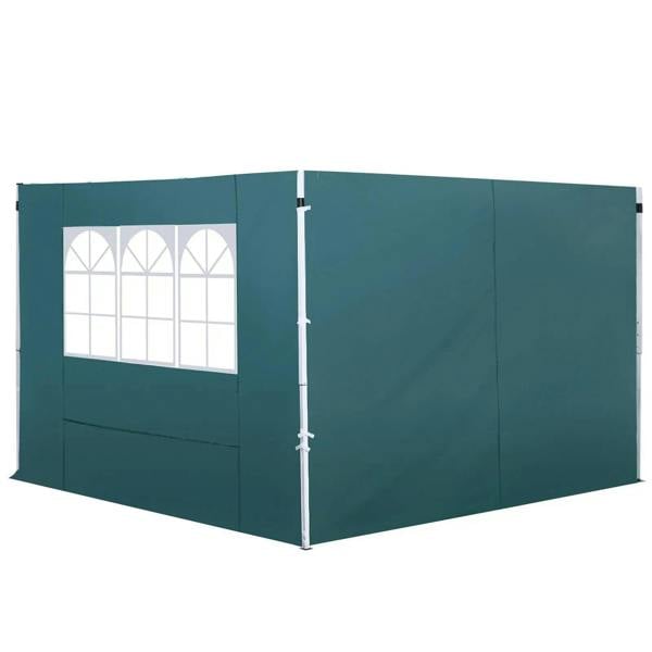 Dark green gazebo side wall panel with rectangular window insert