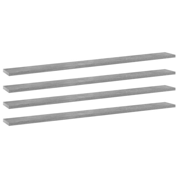 Berkfield Bookshelf Boards 4 pcs Concrete Grey 100x10x1.5 cm Engineered Wood