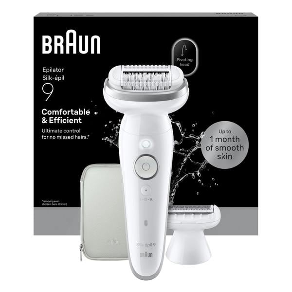 Braun Silk·épil 9, Wet & Dry Epilator, Lasting Smooth Skin, 9-030, Silver