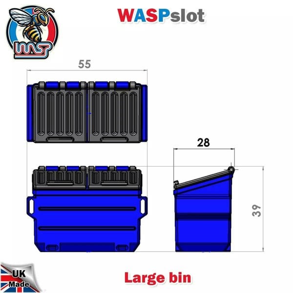 MCSlots Trackside Scenery Slot Car Displays 3 x Grey Large Bins 1:32 Wasp