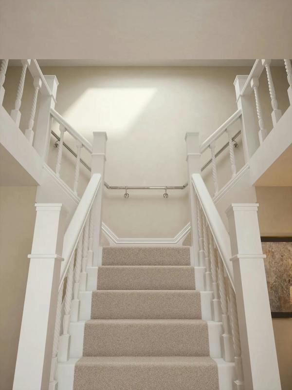 Upward view Radway Chrome T-shape handrail system