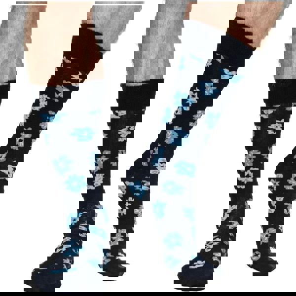 Jemsox 5-Pack Mens Blue Multi Design Socks – Organic Cotton