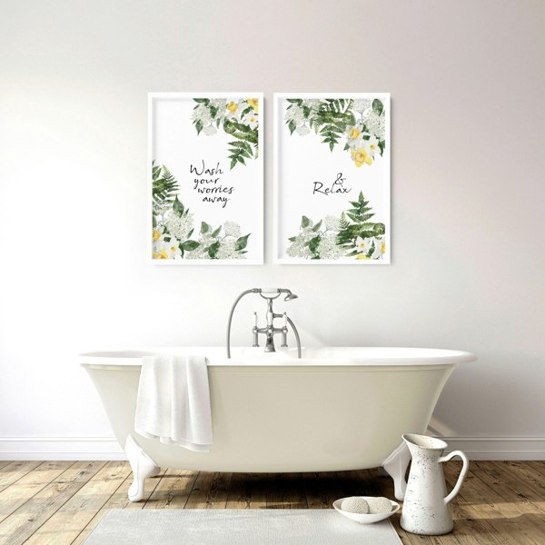 Small pictures for bathroom | set of 2 wall art prints