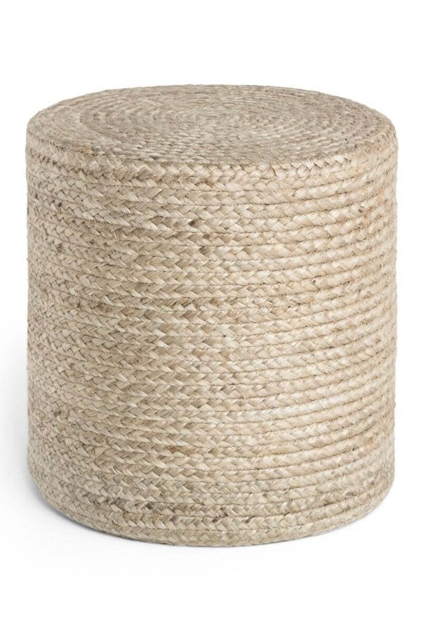The Rugs Jutta Natural Jute Pouf - Handmade Boho Style