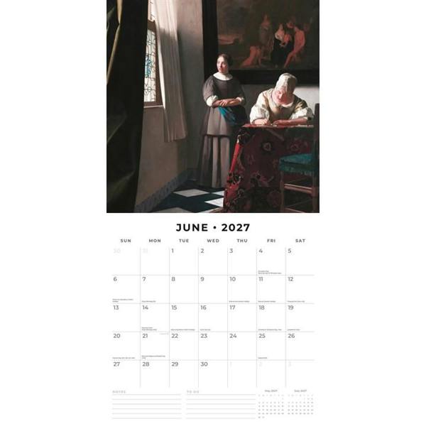Jan Vermeer Calendar 2027, Wall Calendars, Month To View, Art, Gift