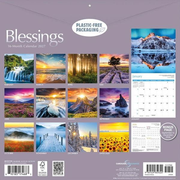 Religion Blessings Calendar 2027, Wall Calendars, Month To View, Lifestyle, Gift