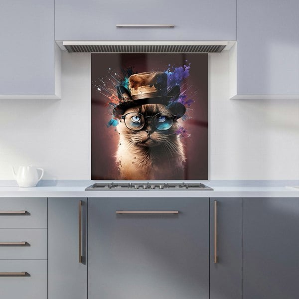 Warren Reed - Designer Siamese Cat Face Splashart Kitchen Splashback
