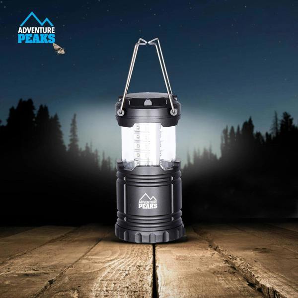Adventure Peaks Camping Lantern Battery Operated 2 Pack - 300 Lumen COB Camping Lamp Collapsible Tent Light with Handle