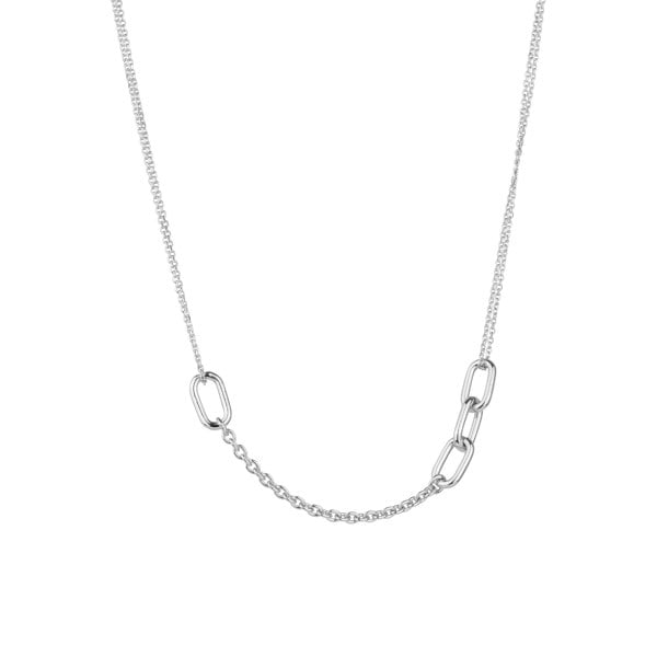 Spero London Sterling Silver Chain and Link Necklace