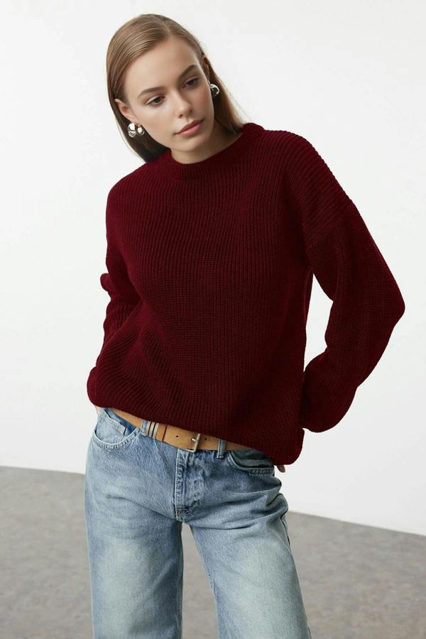 WOVCOR Ribbed Soft Textured Knit Sweater