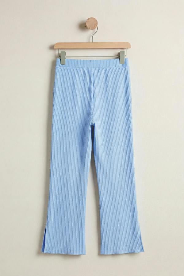 ENORSIA Textured Rib Side Slit Jersey Trousers