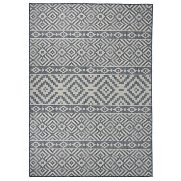 Berkfield Outdoor Flatweave Rug 120x170 cm Blue Stripes