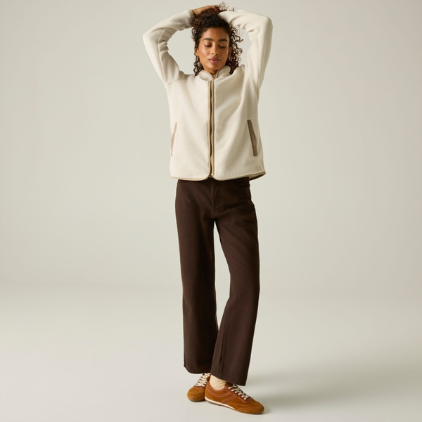 Regatta Womens/Ladies Frankie Borg Full Zip Fleece Jacket - Light Vanilla/Barleycorn