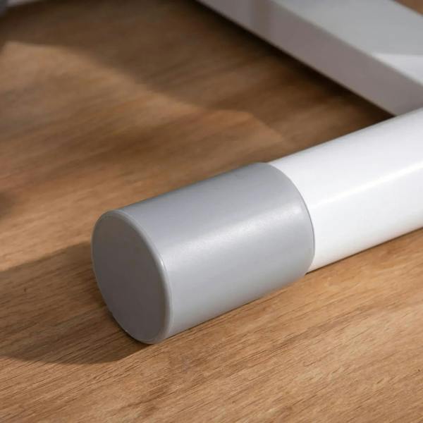 Twist stepper frame foot with gray end cap on white bar