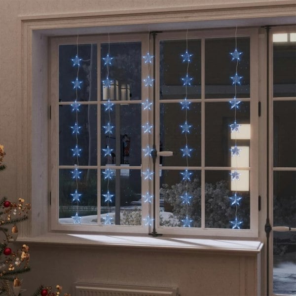 Berkfield LED Star Curtain Fairy Lights 200 LED Blue 8 Function