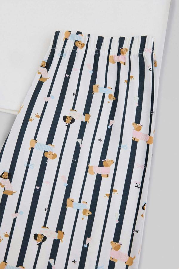 Round Neck Long Sleeve Dog Pyjama Set