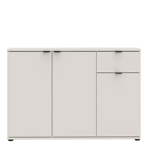Furniture To Go Ganymede Wide 3 Door Cupboard with Drawer in Sand
