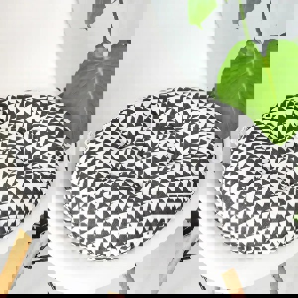 Anyhouz Anypillow Black and White Round Geometric Seat Cushion