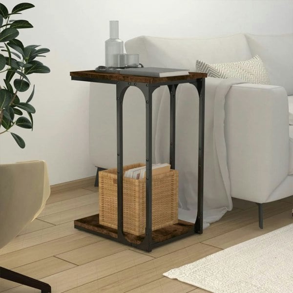 Berkfield Side Table Smoked Oak 40x30x60 cm Engineered Wood
