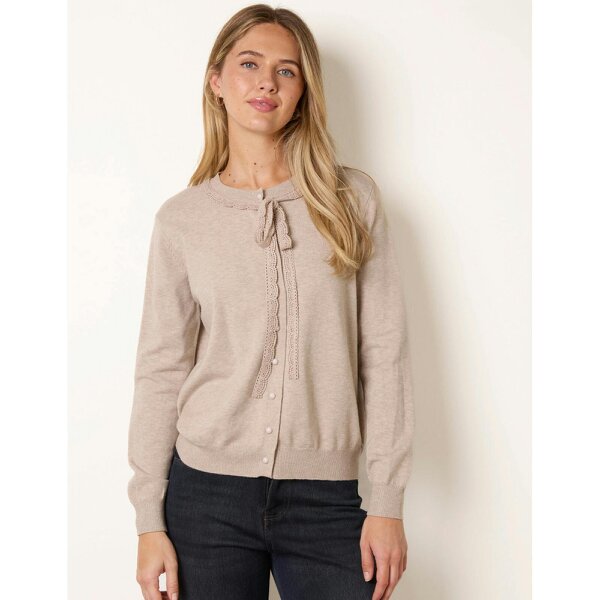 Blue Vanilla Cardigan With Crochet Tie Front Bow Detail