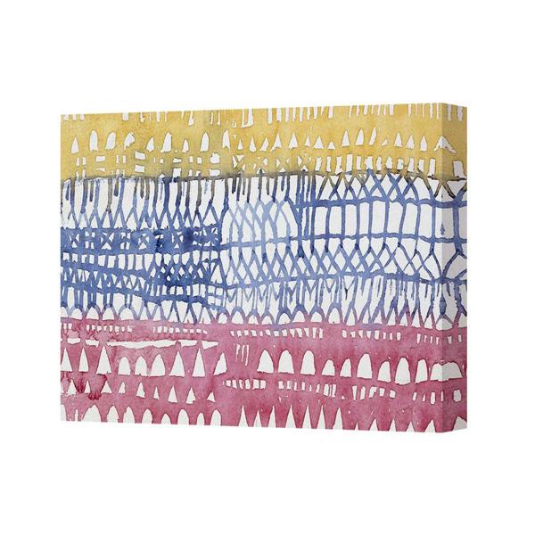 Benjamin Tate Design Abstract Canvas Wall Art CANVAS3161 Yellow Blue Pink Geometric Pattern