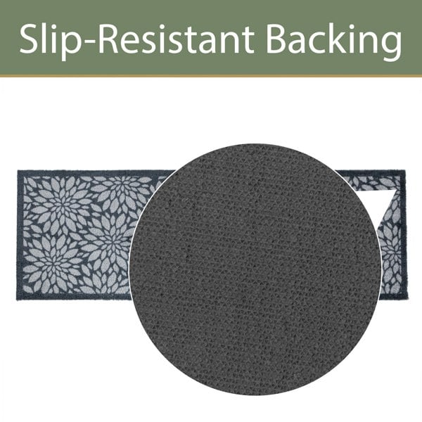 JVL Mega Mat Machine Washable Entrance Runner and Doormat Set, Flowers