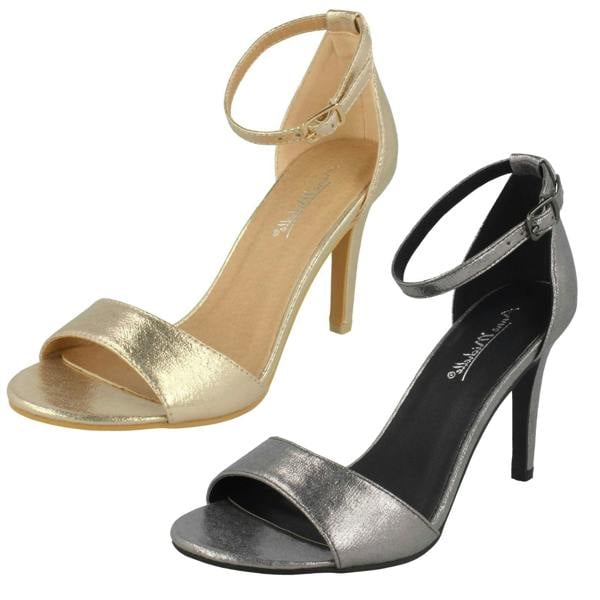 Anne Michelle Ladies Anne Michelle High Heel Metallic Sandals