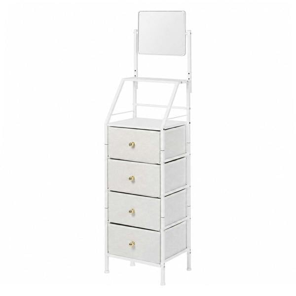Levede Chest Of Drawers Mirror Dressing Table Vertical Storage Bedroom White