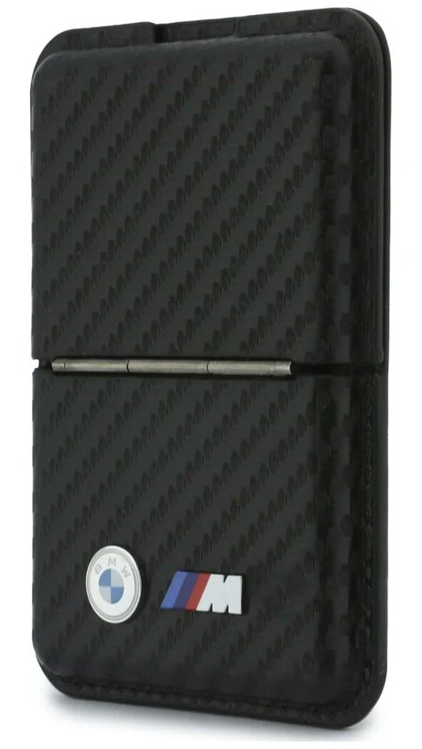 BMW M Carbon Metal Logo Magnetic Card Holder with Stand Black - BMOWMCS26PCILK