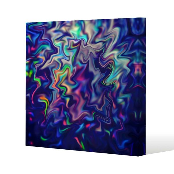 Benjamin Tate Design Psychedelic Marble Slim Style Canvas Print  90x90cm , 15mm Slim Real wood.