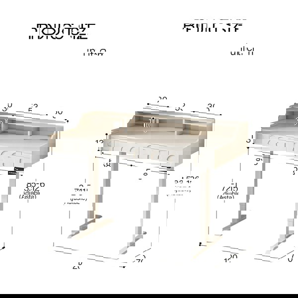 Rit Concept Freya Smart Standing Office Desk, Up And Down, Electric Height Adjustable