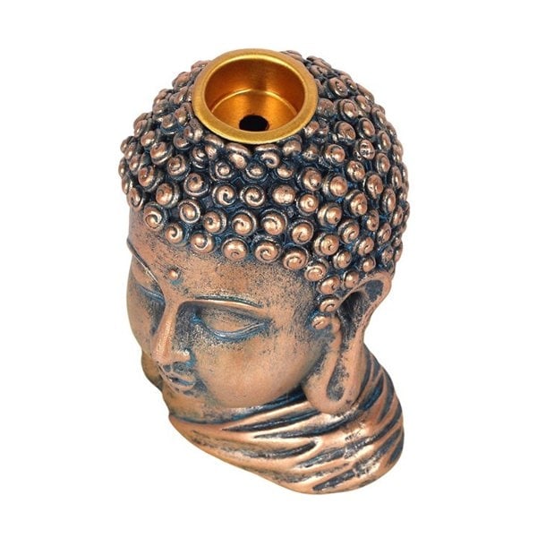 Serano Bronze Buddha Head Backflow Incense Burner