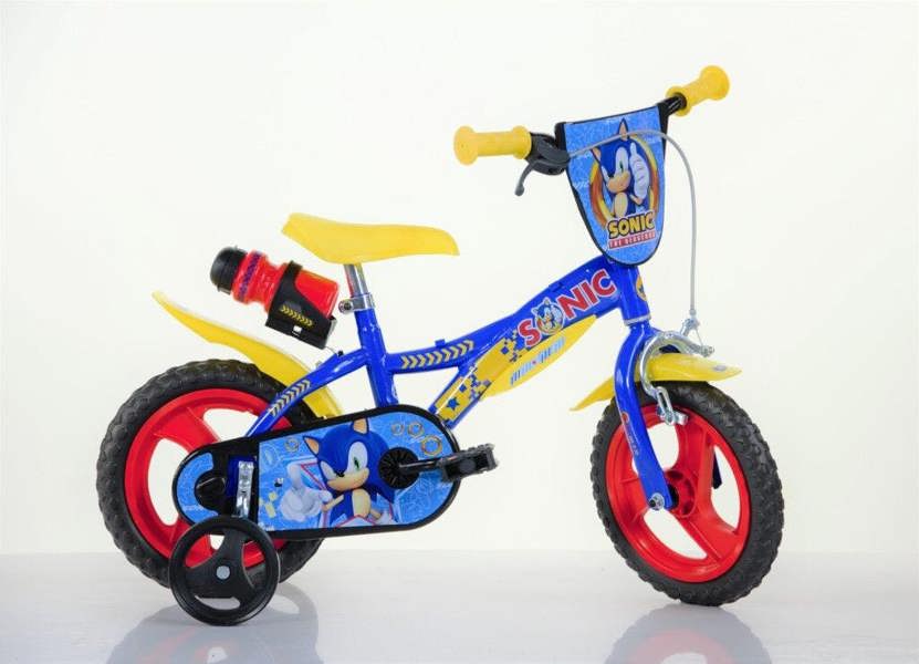 Dino Bikes Dino Sonic Kids 12" Wheel Bike - Blue/Yellow