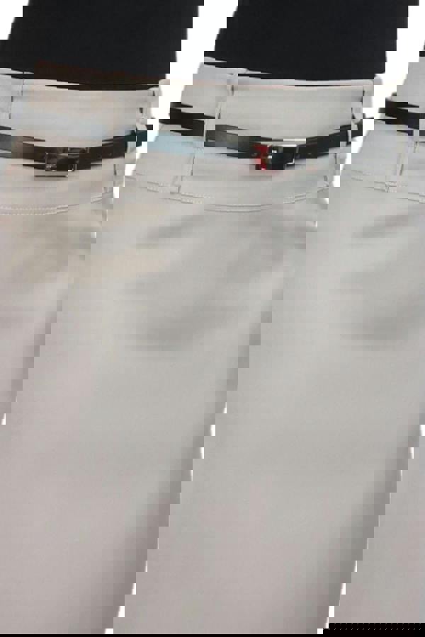 Paulo Due Women's Belted Satin Knee Length Pencil Skirt