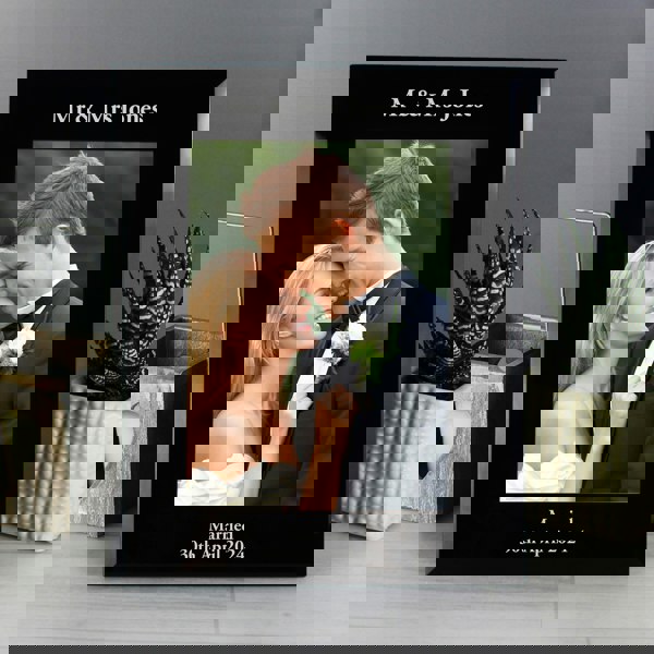 Personalised Memento Company Personalised 5x7 Black Glass Photo Frame