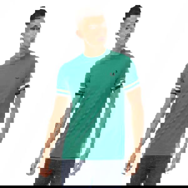 Fred Perry Mens Bold Pique Tipped T-Shirt - Green - 