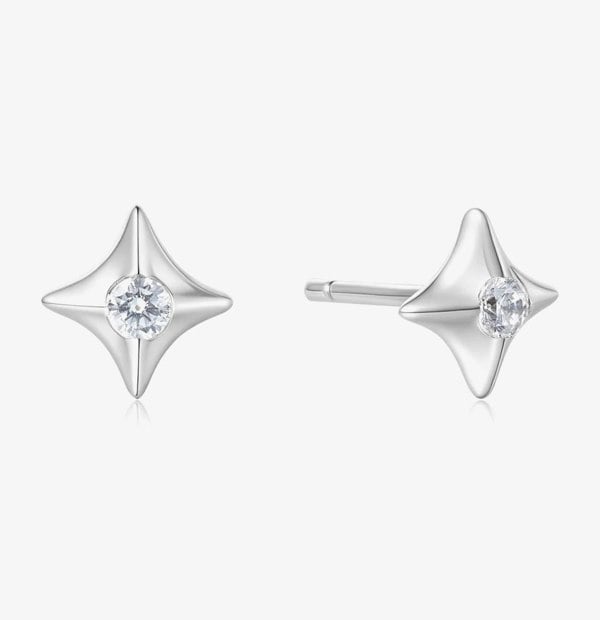 Ania Haie Sunny Sparkler Sterling Silver Cubic Zirconia Star Stud Earrings E064-02H