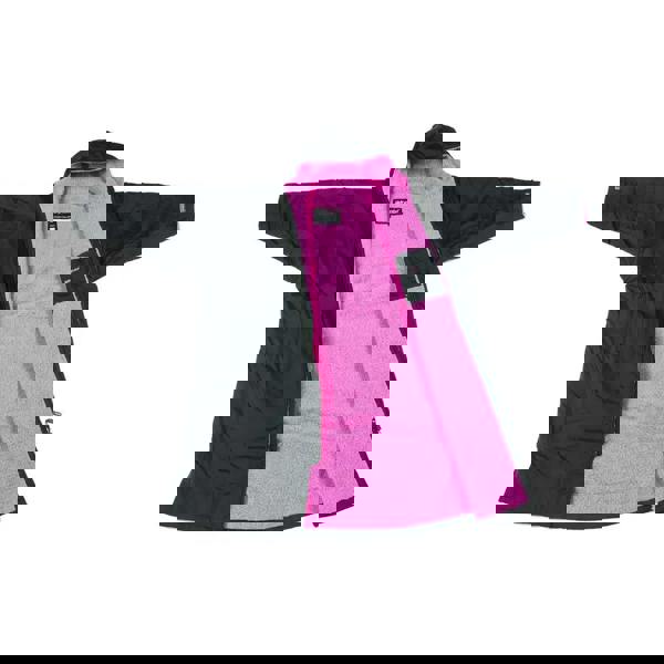 Black and pink Dryrobe Advance waterproof jacket with hood, synthetic lambswool lining