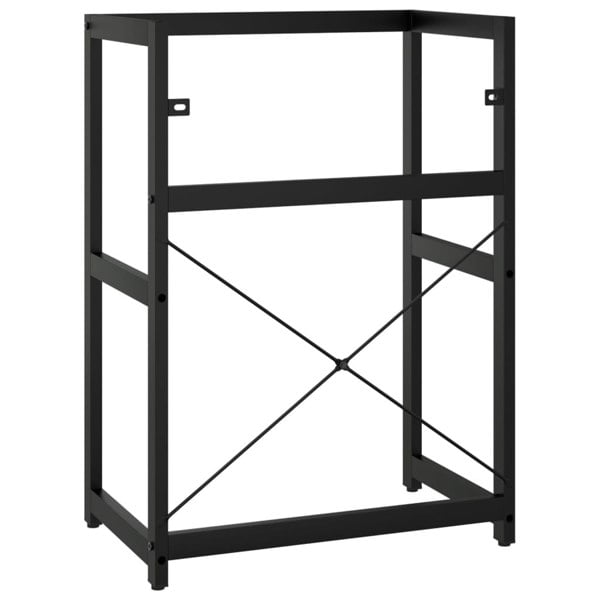 Berkfield Bathroom Washbasin Frame Black 59x38x83 cm Iron