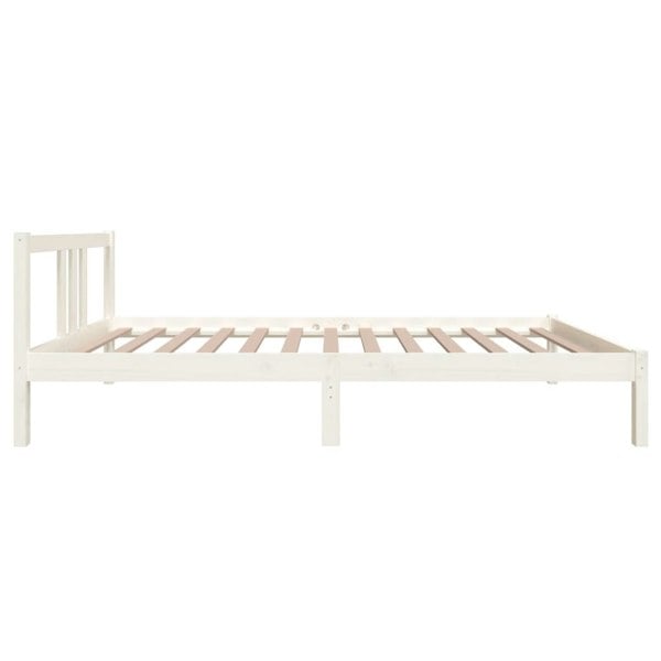 Berkfield Bed Frame White Solid Wood 100x200 cm