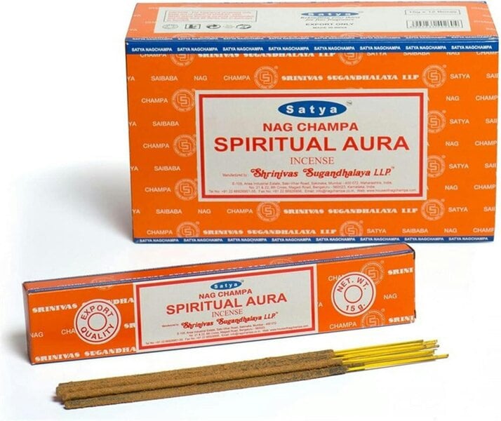 Satya Spiritual Aura Incense Sticks, 12 x 15g Packs
