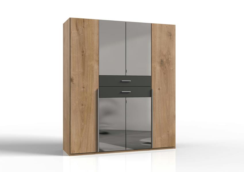 TJ's Furniture Denver Planked Oak And Graphite Door Wardrrobe