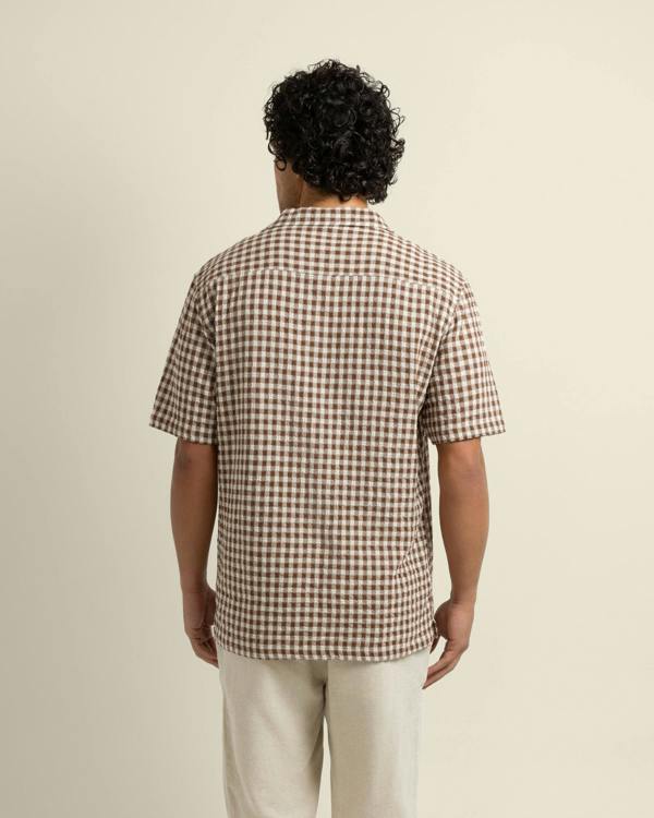 Larsson & Co Torben -Textured Check Short Sleeve Shirt