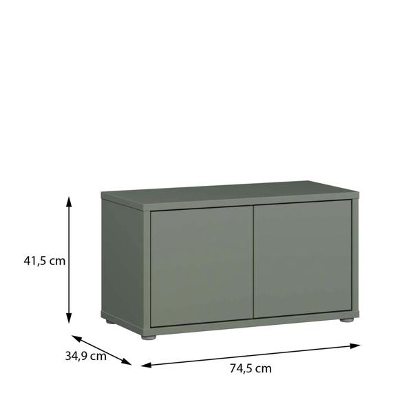 Furniture To Go Alice Springs Bench with 2 Doors Push-to-Open in Sage Green