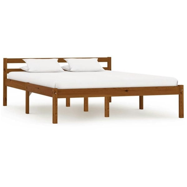 Berkfield Bed Frame Honey Brown Solid Pine Wood 140x200 cm