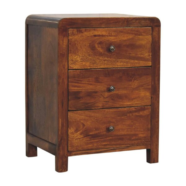Wyld Haus Thai 3 Drawer Bedside Table Mango Wood