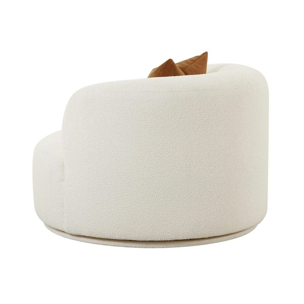 Furniture Edit Fickle Cream Boucle Swivel Chair