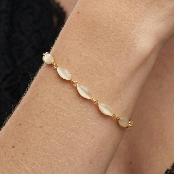 Uchi & Soto Nekomeishi Cream Cats Eye Bracelet