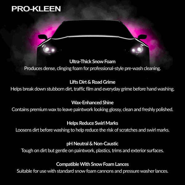 ProKleen Pro-Kleen Snow Foam - Produces Thick Foam to Remove Dirt, Grime, Grease and More 15L Bubblegum